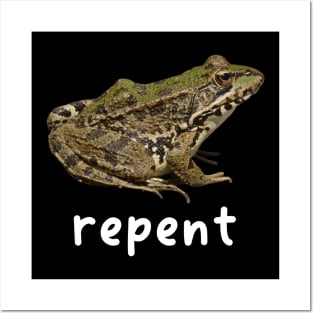 Repent Frog Unisex T-Shirt Y2K Funny Meme Shirt / Ironic Shirt / Weirdcore Clothing Posters and Art